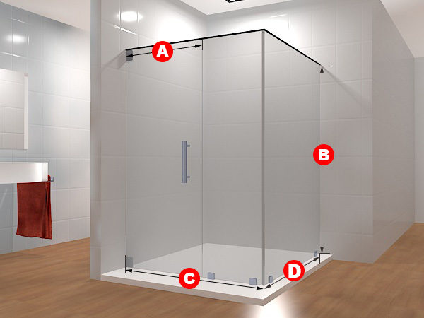 90 Degree Frameless Glass Shower Layout 4 - Glass Shower Direct