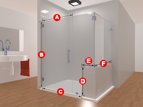 Series 90 Corner Stall Frameless Shower Enclosure