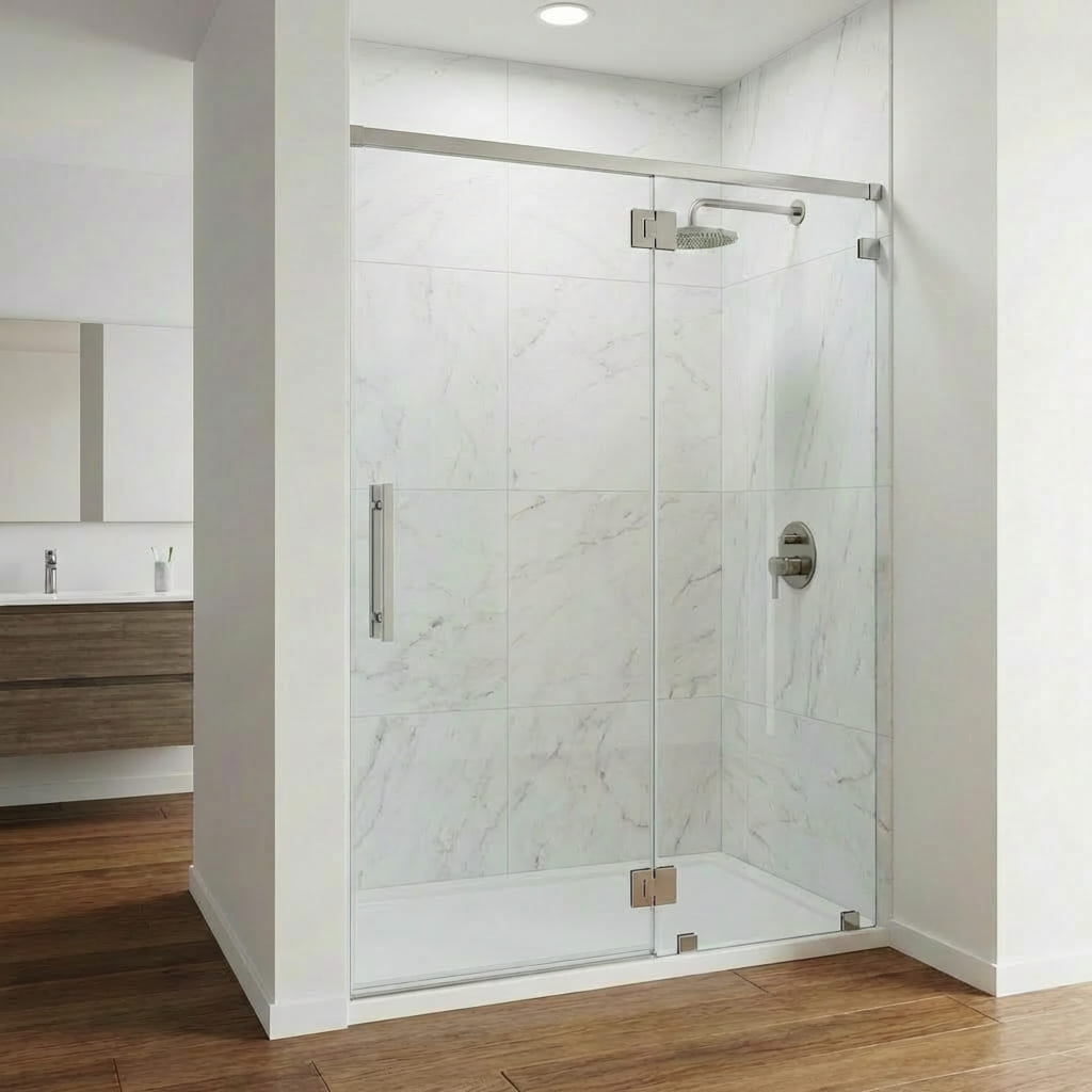 glass door for a shower