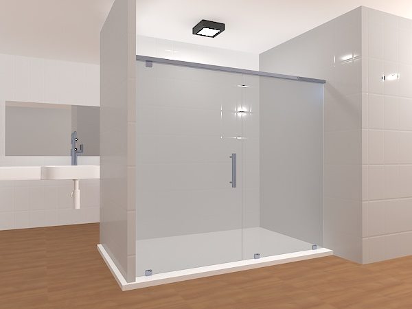 Inline Frameless Glass Shower Layout 9 - Glass Shower Direct