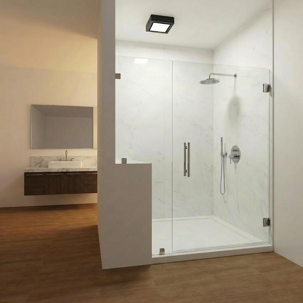 glass door for a shower