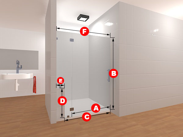 Inline Frameless Glass Shower Layout