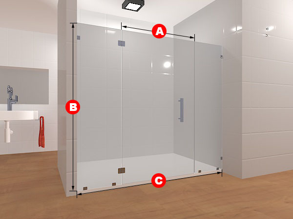 Extra Wide: Inline Glass Shower #14